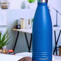 Servewell Imperial Blue Steel Indus Vacuum Bottle (1 L)-27