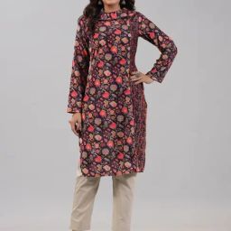 Juniper Purple Printed Straight Kurta-37