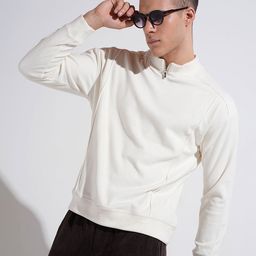 SHOWOFFFF Men Mock Collar Cotton Sweatshirt-picture-23