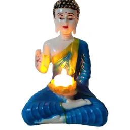 Afterstitch Blue Gautam Buddha Idol Statue Showpiece-picture-12