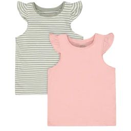 Mothercare Kids White & Peach Striped T-Shirt (Pack Of 2)-image-67
