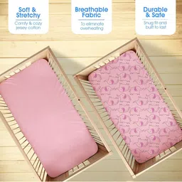 Bodycomfy Baby Printed Cotton Fitted 400 TC 2 Crib Bedsheet Sets 1.4 m x 0.7m-image-46