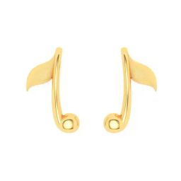 P.C. Chandra Jewellers 18k Gold Solid Musical Note Shaped Stud Earrings-image-40