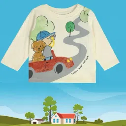 MINIKLUB Kids White Printed Full Sleeves T-Shirt-image-44