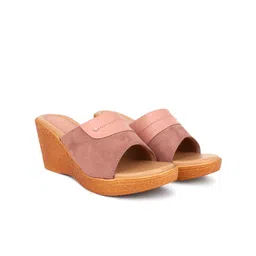 TRASE Suede Wedge Sandals with Bows-4