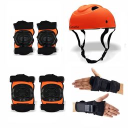 Gmefvr - Protective Guard Kit Skate and Cycling Protection Set 7 in 1 Multi Random Color As per Availability (with Plastic Hard Helmet) image 1