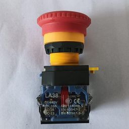 Renewen powertech,Red Mushroom Cap LAY37-, 11ZS 1NO 1NC DPST, Emergency Stop Push Button Switch AC 230vV 10A Switch Equipment Lift, Elevator Latching Self Lock 22mm Mounting Hole image 1