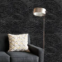 ArtzFolio Printed UV-Resistant Anti-Bacterial Black Wavy Patches Peel & Stick Wallpaper-image-96