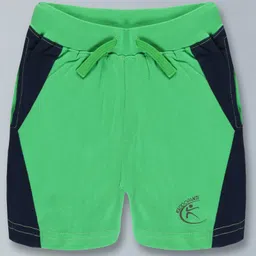 Kiddopanti Side Cut & Sew Placement Printed Shorts - Green-picture-49