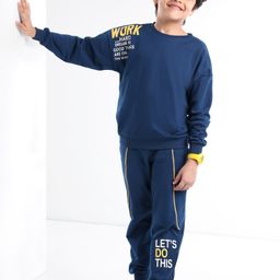 Ollington St. Cotton Knit Full Sleeves Winter Wear Suit With Text Print - Blue-picture-45
