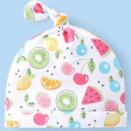 Babyhug 100% Cotton Cap with Fruits Print - Multicolour-image-99