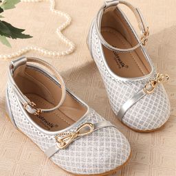 Cute Walk by Babyhug Ballerina with Buckle Closure  & Bow Applique-  Silver-image-65