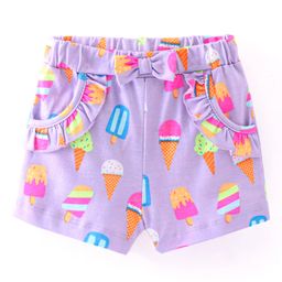 Babyhug Single Jersey Knit Mid Thigh Length Shorts Ice Cream Print - Purple-image-69