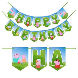 Wobbox Happy Birthday Banner, Peppa Pig Theme Decoration Items Blue -Pack Of 1-image-49