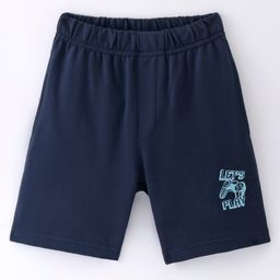 Evimo Looper Knit Knee Length Shorts with Game Controller Print - Navy Blue-picture-18