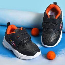 Mi Arcus Mesh & PU Leather Shoes - Black & Orange-image-93