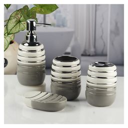 KOOKEE Ceramic Bathroom Accessories Set of 4 with Soap Dispenser (11423)-image-70