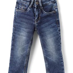 Ruff Full Length Washed Denim Jeans - Navy Blue-image-35