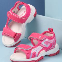 Cute Walk by Babyhug Velcro Closure Sandals with Text Print - Fuchsia-image-66