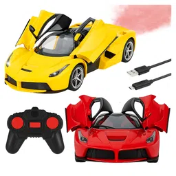 SUPER TOY Open Door Remote Control Car High Speed Sports RC Car Spray Booster Rechargeable Toy for Kids with Charging Cable Birthday Gift-Assorted Color As Per Availability-picture-8