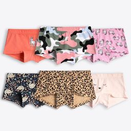 Ariel Cotton Blend Pack Of 6 Camouflage & Leopard Printed Hipsters - Multi Colour-image-64
