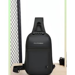 COZY VIBES Shoulder Crossbody Bag Multi-Functional Sports Backpack With External USB Charging Port Password Anti Theft Outdoor Leisure Business Fitness Travel Sling Bag- PACK OF 1- COLOR MAY VARY-3