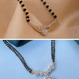 Anouk Gold-Plated Artificial Stones and Beads Mangalsutra image 3