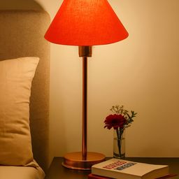 Devansh Orange Metal Traditional Abstract Shaped Table Lamp-picture-2