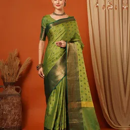 KALINI Polka Dot Zari Pure Silk Mysore Silk Saree-35