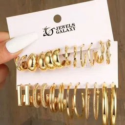 Jewels Galaxy Set Of 12 Circular Hoop Earrings-18