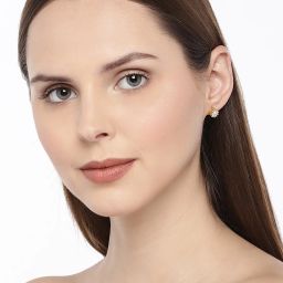 OOMPH Pearl & Crown Cubic Zirconia Small Stud & Drop Earrings for Women - Set of 2 image 2