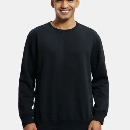 Jockey US92 Black Super Combed Cotton Rich Fleece Sweatshirt with Stay Warm Treatment-26