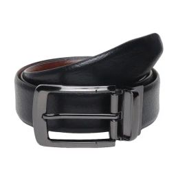 Teakwood Leathers Black & Brown Textured Leather Formal Reversible Belt-image-95