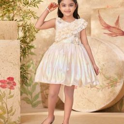 Aarika Girls Beige Solid Dress-image-47