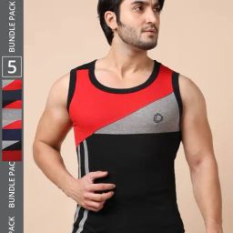 Dollar Bigboss Assorted Cotton Regular Fit Vest - Pack Of 5-image-130