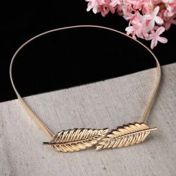 NVR Circular Gold Plated Stretchable Metal Belt for Women-31