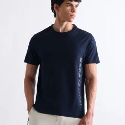 USPA Sport Blue Regular Fit Logo Printed Sports T-Shirt-image-72