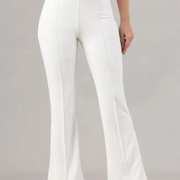 FITHUB White Regular Fit High Rise Trousers-picture-43