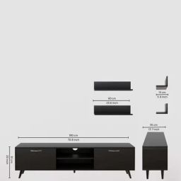 SPYDER CRAFT A5 Engineered Wood TV Entertainment Unit (Black) image 5