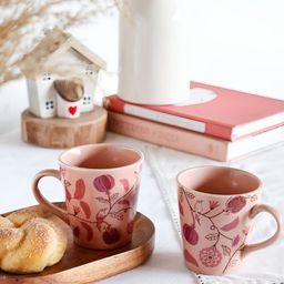 The Wishing Chair Red & Pink Hand Painted Printed Ceramic Glossy Mugs Set of Cups and Mugs-image-56