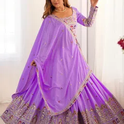 AMIIRA Embroidered Semi-Stitched Lehenga Choli-picture-12