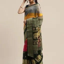 Vaamsi Multicolored Printed Saree With Unstitched Blouse-picture-39