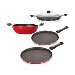 Nirlon Non-Stick Red Aluminium Kitchenware Set with Stainless Steel Lid, Bakelite H & le-image-92