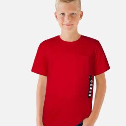 Gini & Jony Kids Red Solid T-Shirt-image-90
