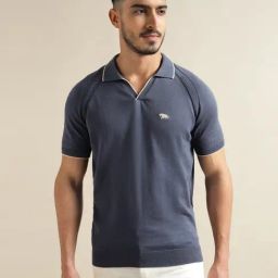 ANDAMEN Slate Grey Regular Fit Polo T-Shirt-picture-29