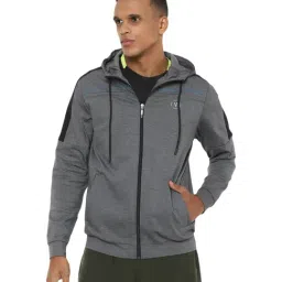 Van Heusen Grey  Regular Fit Colour Block Hooded Jacket-image-6