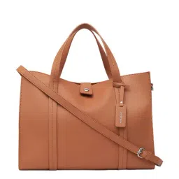 Miraggio Tan Textured Medium Tote Handbag-30