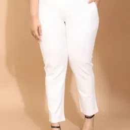 Amydus White Regular Fit Nylon Casual Jeggings for Women - 565-WHT-4 6XL-picture-2