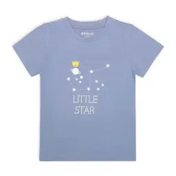 MiArcus Kids Blue & White Cotton Printed T-Shirt-image-62