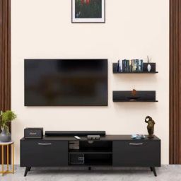 SPYDER CRAFT A5 Engineered Wood TV Entertainment Unit (Black)-33